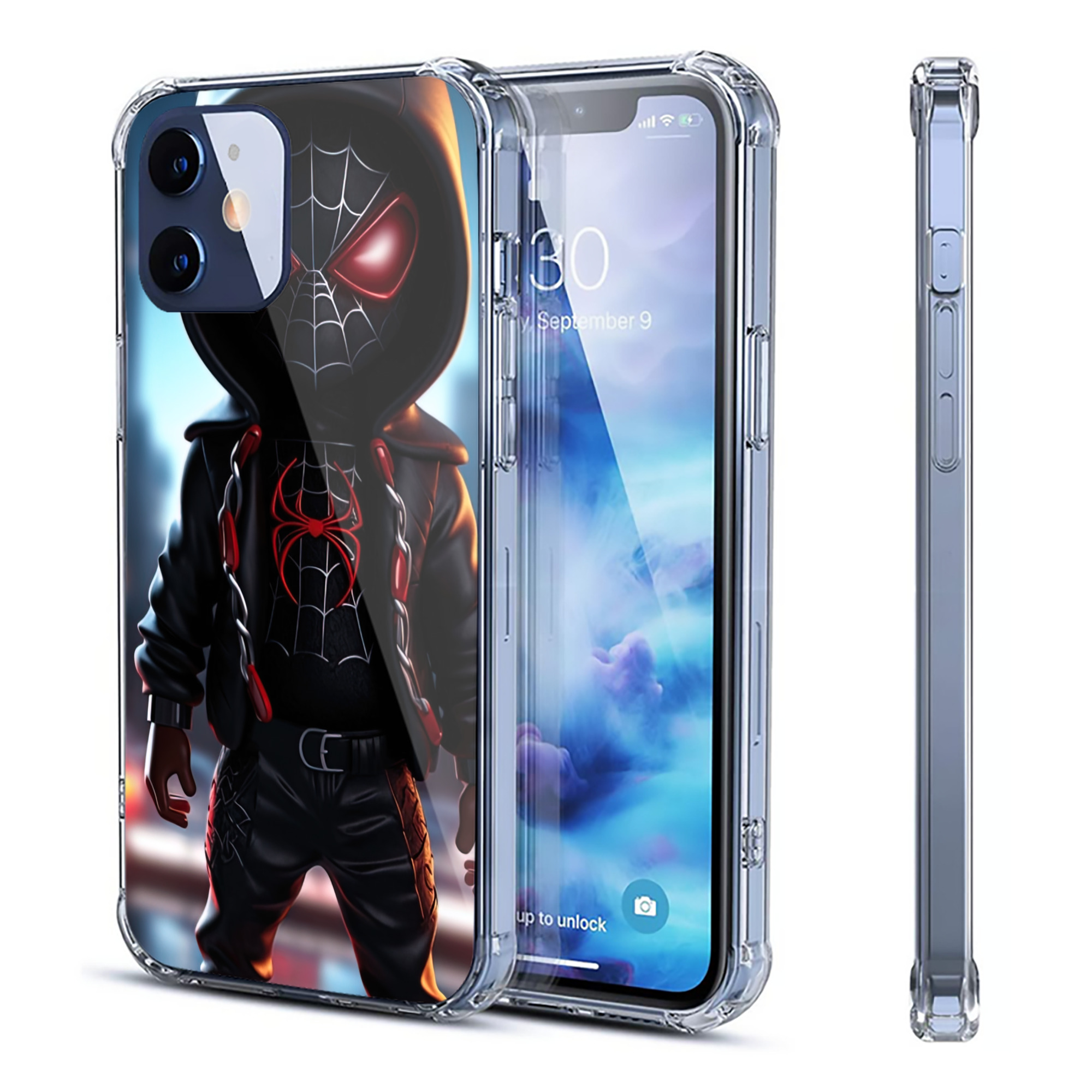 （画像用） Spider Man スパイダーマン 【iPhone 12シリーズ対応】透明スマホケース（クリアソフトケース）